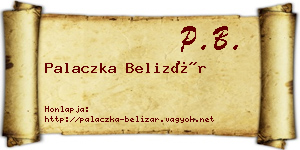 Palaczka Belizár névjegykártya